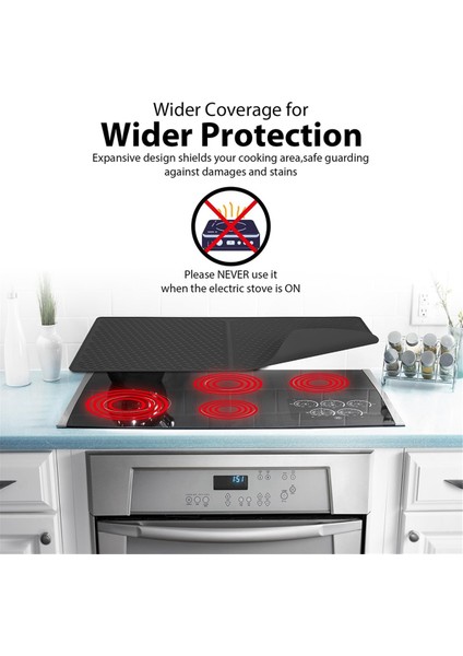 Silikon Soba Üst Koruyucu Mat 27.8X19.9 Inç Mutfak Silikon Cam Üst Soba Kapağı Protectore Kurutma Paspasaları Siyah (Yurt Dışından) fiyatları