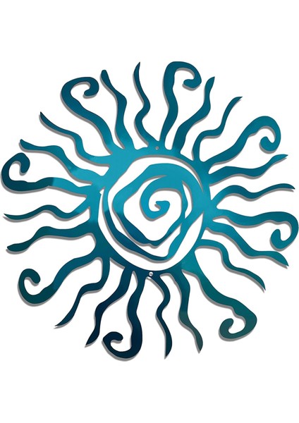 Tuhaf Güneş Metal Duvar Sanatı Açık Dekor - 11.8 Inç Pas Geçirmez Duvar Heykeli Bahçe Mavisi Için Mükemmel (Yurt Dışından)