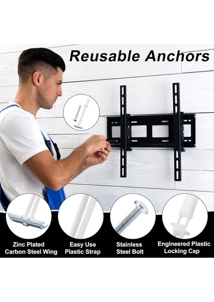 1/4in-20 Inçlik Tutturucu Boyutları Için Cıvatalı Alçıpan Ankrajı, Tv Montajı Için Ağır Hizmet Tipi Içi Boş Alçıpan Ankraj Kiti, 14PCS (Yurt Dışından) fiyatları