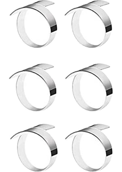 6 Adet Peçete Yüzüğü, Düğün Noel Partisi Yemek Masası Dekor Gümüş Için Daire Peçete Sahibi (Yurt Dışından)