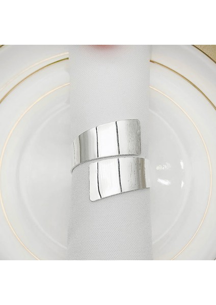 6 Adet Peçete Yüzüğü, Düğün Noel Partisi Yemek Masası Dekor Gümüş Için Daire Peçete Sahibi (Yurt Dışından) fiyatları