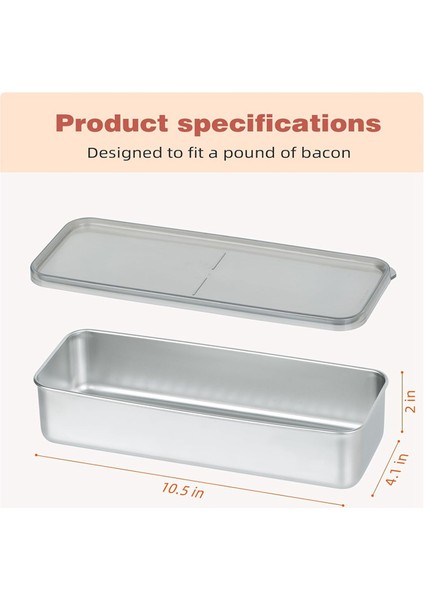 Buzdolabı Için 2pcs Pastırma Kabı, Paslanmaz Çelik Hava Geçirmez Et Depolama Pastırma Kaleci, Saklama Kabı (Yurt Dışından) modelleri