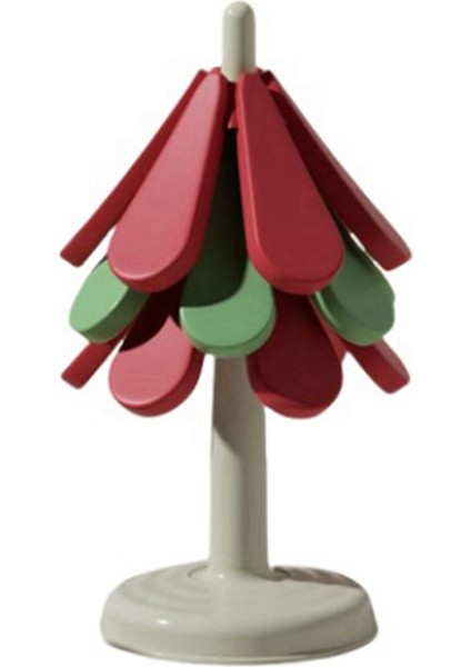 Yasal Noel Ağacı Masası Mat Katlanabilir Bulaşıklar Yalıtım Pad Silikon Coaster Yuvarlak Taban (Yurt Dışından)