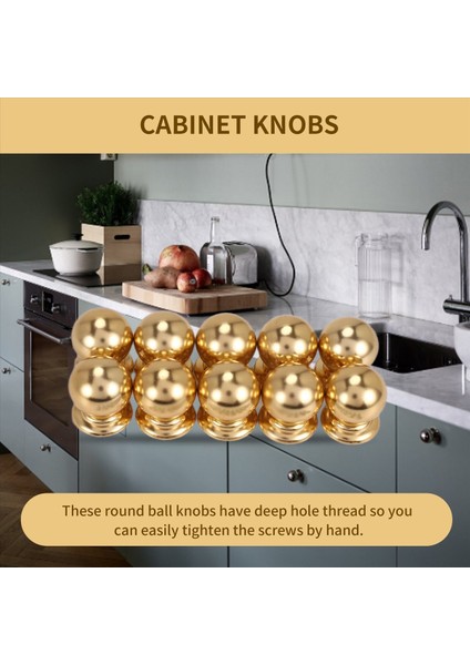10 Adet Dolap Düğmeleri Yuvarlak Top Düğmeleri Banyo Dolap Topuzları Şifoniyer Düğmeleri, Mutfak Altın Için Modern Dolap Donanımı (Yurt Dışından) fırsatları