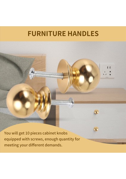 10 Adet Dolap Düğmeleri Yuvarlak Top Düğmeleri Banyo Dolap Topuzları Şifoniyer Düğmeleri, Mutfak Altın Için Modern Dolap Donanımı (Yurt Dışından) indirimleri