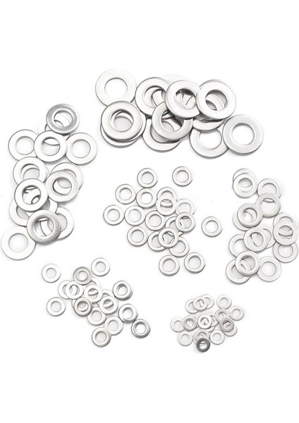 105PCS 304 Düz Paslanmaz Çelik Yıkayıcılar M3 M4 M5 M6 M8 M10 Vidalar Için Onarım Kiti Aracı (Yurt Dışından)