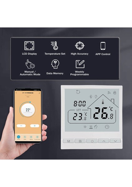 105 Wifi 16A Elektrikli Isıtma Filmi Isıtma Kablosu Elektrikli Isıtma Termostat Zemin Isıtma Termostat (Yurt Dışından) modelleri