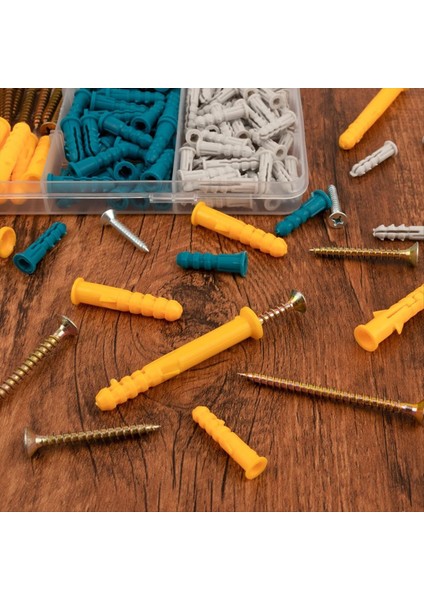 270PCS Alçıpan Ankrajları ve Vidalar Çiftlik Kiti, 135 Plastik Duvar Ankrajı ve Organizatör Kutusu ile 135 Vida (Yurt Dışından) indirimleri