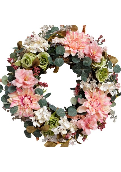 Yapay Çelenk Bahar Yaz Gül Çelenk Ipek Ilkbahardan Sonbahar Çelenk Ön Kapı Bahçe Partisi Ev Duvar (Yurt Dışından)