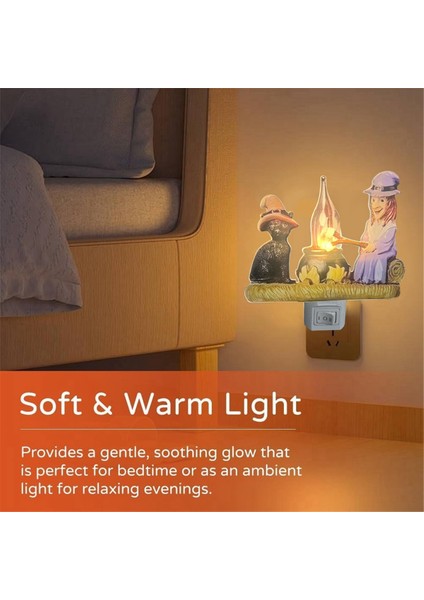 Cat And Witch Campfire Flickering Nightlight Cadılar Bayramı Hayalet Şenlik Ateşi Yanıp Sönen Gece Işıkları Cadılar Bayramı Dekoru Eu Fişi (Yurt Dışından) modelleri