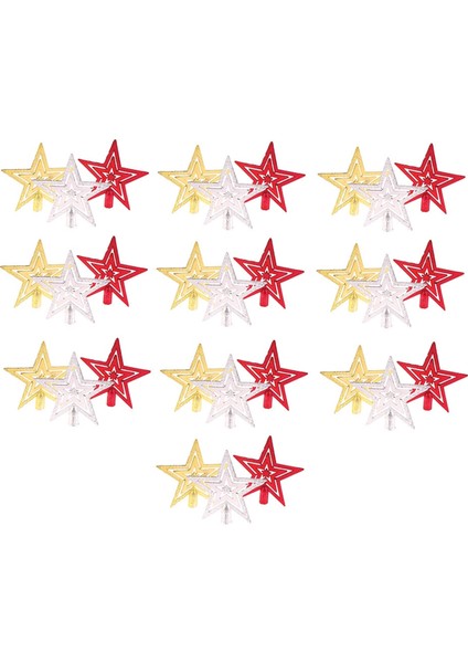 30PCS Yıldız Asma Tatil Dekoratif El Sanatları 5 Nolu Yıldız Asma Dekorasyon Kolye Pentagram Çelenk Aksesuarları (Yurt Dışından)