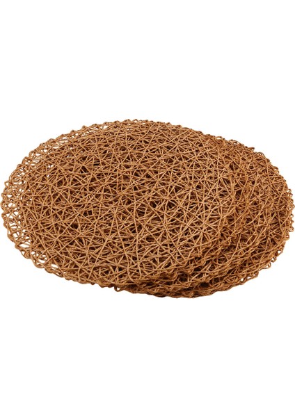 12PCS Kağıt Örgülü Yuvarlak Placemats, Yemek Masaları Kapalı ve Dış Mekan Paspasları Açık Kahverengi Için Kaymaz Isı Masa Paspasları (Yurt Dışından) fırsatları