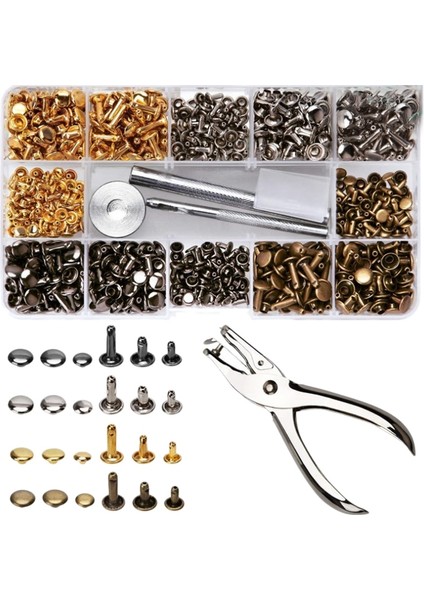 240PCS/SET Deri Perçinler 4pcs ile Çift Kapak Perçin Deri Ceket Kot Pantolon Için Sabitleme Aletleri (Yurt Dışından)