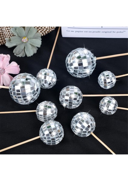24PCS Disco Ball Cupcake Toppers Mutlu Yıllar Kek Topper Disco Ball Cake Seçimleri Tema Kek Dekoru Için Disko Tema Partisi (Yurt Dışından) indirimleri