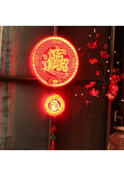 Çin Ay Yeni Yıl Dekoratif Aydınlık Şanslı Asma LED Renk Işıkları Akrilik Işık Işareti Neon Ortam Işığı, A (Yurt Dışından) indirimleri