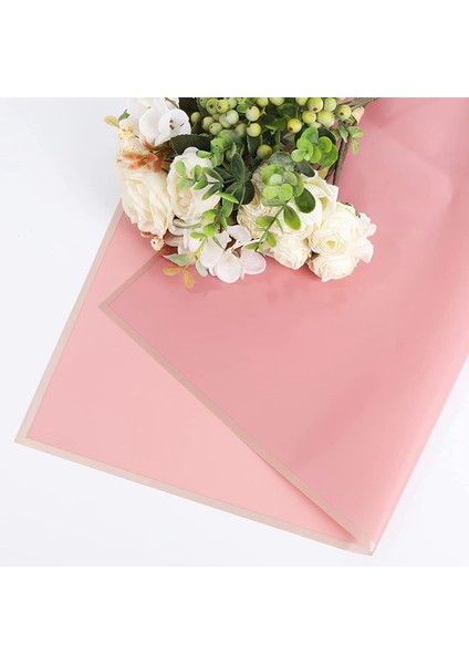 60 Çiçek Sarma Kağıdı Pembe Beyaz Su Geçirmez Çiçek Buket Altın Sınırlı Buket Kağıdı (Yurt Dışından) fırsatları