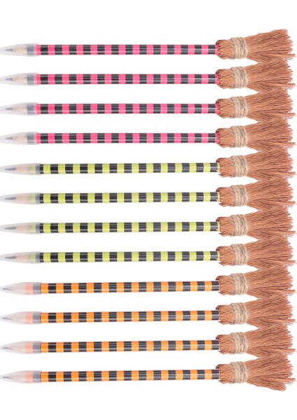 Cadılar Bayramı Cadı Süpürge Kalem Renkli Cadı Süpürge Kalemleri Sihirbaz Kalem Süpürge Yazma Kalemleri (12 Parçalı) (Yurt Dışından) fiyatları