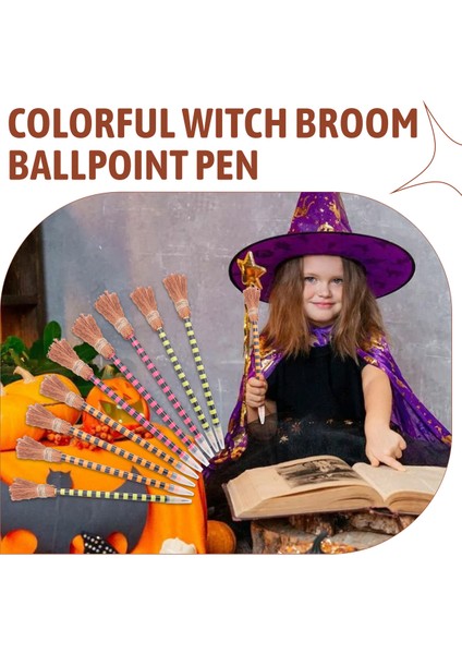 Cadılar Bayramı Cadı Süpürge Kalem Renkli Cadı Süpürge Kalemleri Sihirbaz Kalem Süpürge Yazma Kalemleri (12 Parçalı) (Yurt Dışından) fırsatları