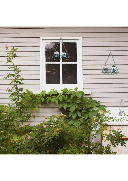 Çok Renkli Baykuşlar Pencere Asılı Suncatchers Paneli Kuş Lekeli Pencere Asma Süsleme Duvar Ev Bahçe Dekor Hediyesi (Yurt Dışından) fırsatları