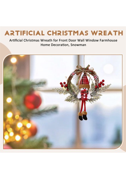Ön Kapı Duvar Penceresi Çiftlik Evi Ev Dekorasyonu, Kardan Adam (Küçük) Için Yapay Noel Çelenk (Yurt Dışından) fırsatları