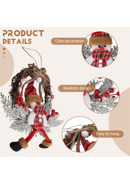 Ön Kapı Duvar Penceresi Çiftlik Evi Ev Dekorasyonu, Kardan Adam (Küçük) Için Yapay Noel Çelenk (Yurt Dışından) indirimleri