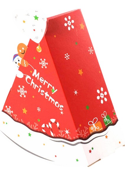 Noel Ağacı Şekli Şeker Kutusu Diy Bisküvi Atıştırmalık Pişirme Ambalaj Kutusu Çocuk Hediyesi Kırmızı (Yurt Dışından)