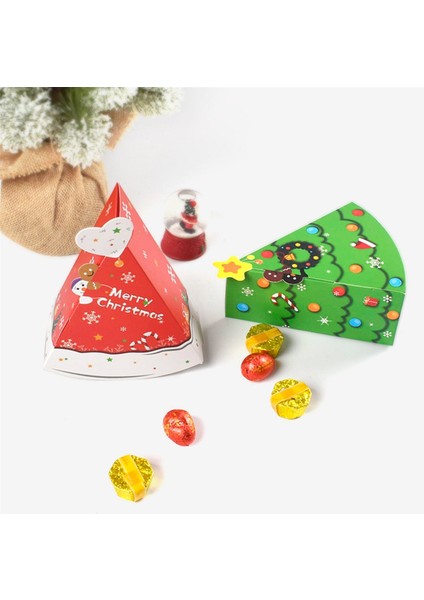 Noel Ağacı Şekli Şeker Kutusu Diy Bisküvi Atıştırmalık Pişirme Ambalaj Kutusu Çocuk Hediyesi Kırmızı (Yurt Dışından) modelleri