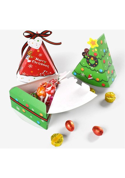 Noel Ağacı Şekli Şeker Kutusu Diy Bisküvi Atıştırmalık Pişirme Ambalaj Kutusu Çocuk Hediyesi Kırmızı (Yurt Dışından) fırsatları