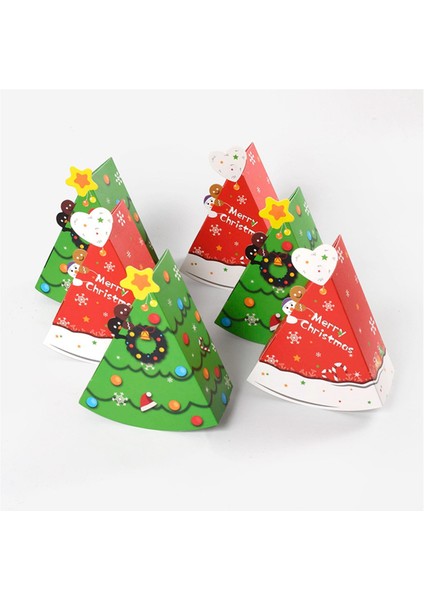 Noel Ağacı Şekli Şeker Kutusu Diy Bisküvi Atıştırmalık Pişirme Ambalaj Kutusu Çocuk Hediyesi Kırmızı (Yurt Dışından) indirimleri
