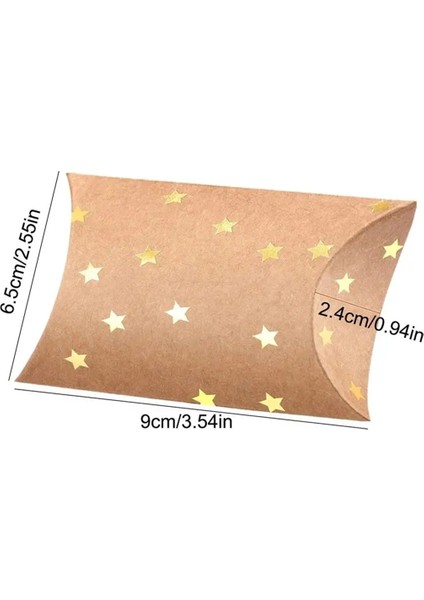 Kağıt Çikolata Kutuları Boş Yastık Şekli Kağıt Şeker Ambalaj Kutusu Altın Yıldızlar Desen Küçük El Yapımı Kurabiye Kutusu (Yurt Dışından) indirimleri