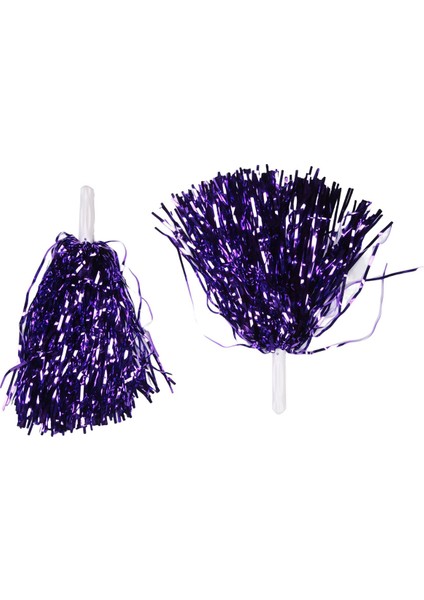 24PCS Amigo Pom Pom Poms Metalik Folyo Tezahürat Pom Pom Poms Plastik Saplı Yetişkinler Için Ponpon Kızlar Parti Mor (Yurt Dışından) modelleri