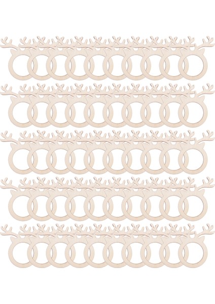 50PCS Ren Geyiği Boynuz Peçete Peçete Tutucu Mini Ahşap Yüzük Noel Partisi Yemek Ziyafet Ev Masa Dekor Xmas Için (Yurt Dışından)