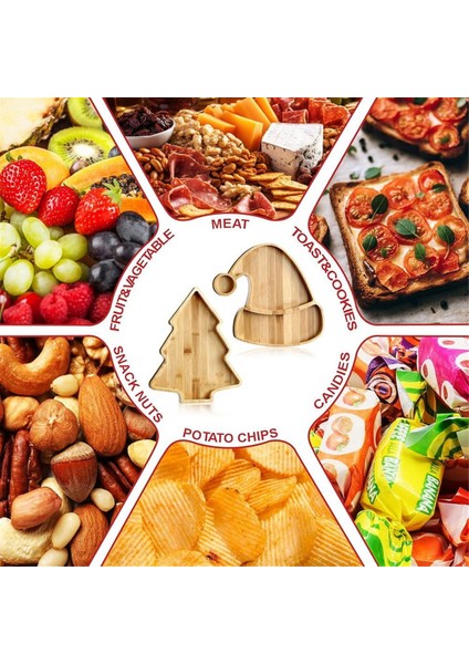 3pcs Noel Ahşap Servis Tepsisi Ahşap Plaka Masası Noel Dıy Için Porsiyon Tabağı Benzersiz Yemek Kek Atıştırmalık Meyve (Yurt Dışından) fiyatları