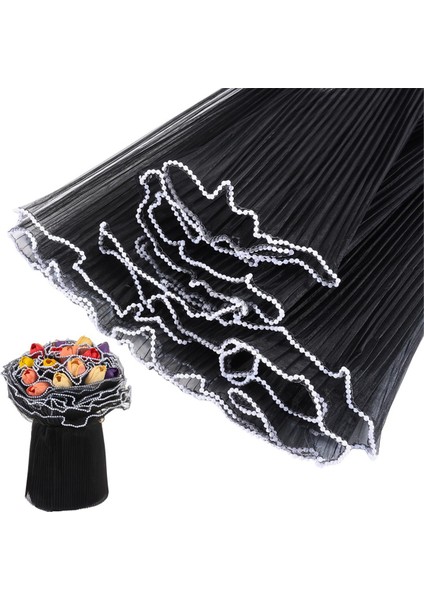 3pcs Buket Sarma Kağıdı, Her Inci Kenar Çiçek Ambalaj Kumaşı Için 11 Inç x 4.5 Yarda, (Siyah) (Yurt Dışından) fiyatları