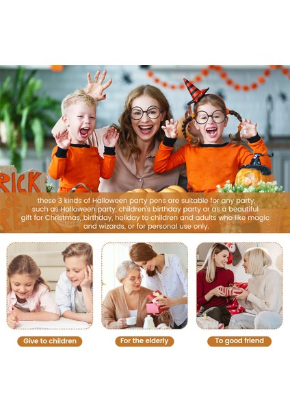 36 Pcs Cadı Süpürge Kalemi ve Yuvarlak Çerçeveli Ask Kalem ve Gözlükler Lens Yok, Sihirbaz Asaları Tema Partisi Malzemeleri (Yurt Dışından) indirimleri