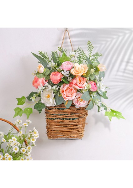 Krem Ortanca Kapı Askı Sepet Çelenk, Pembe Berry Kır Çiçeği Kapı Askı Sepeti Çelenk Kır Çiçeği Kapı Dekor (Yurt Dışından) modelleri
