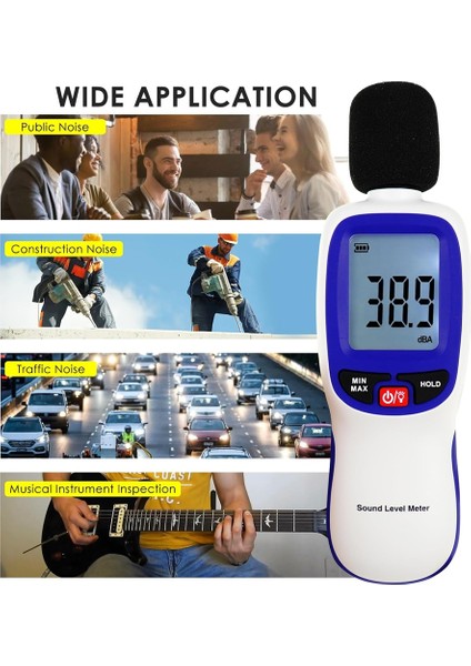 Veri Günlüğüne Sahip Desibel Metre, Akıllı Telefon/ipad&#39;de Uygulama Veri Kaydını Etkinleştir, 30DB Ila 130DB Ses Seviyesi Sayacı Ev Için (Yurt Dışından) fiyatları