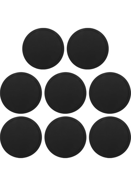 Silikon Siyah Içecek Bardak Altlıkları 8 Kaymaz Yuvarlak Yumuşak Şık ve Dayanıklı, Temizlenmesi Kolay Siyah (Yurt Dışından)
