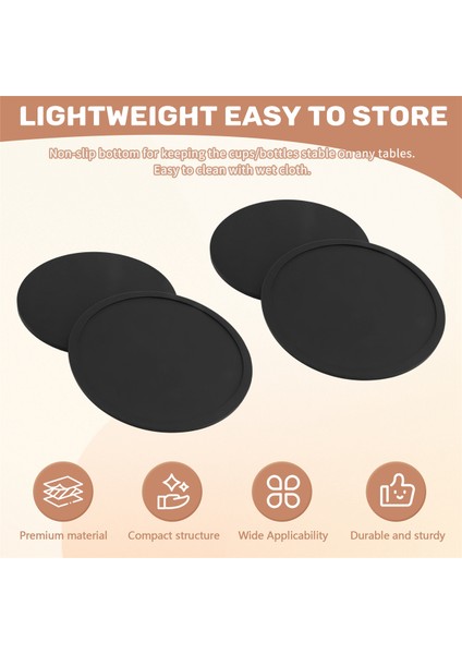 Silikon Siyah Içecek Bardak Altlıkları 8 Kaymaz Yuvarlak Yumuşak Şık ve Dayanıklı, Temizlenmesi Kolay Siyah (Yurt Dışından) indirimleri