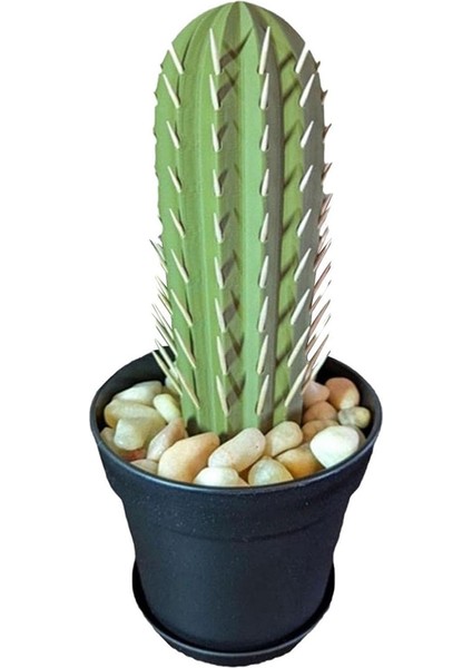 Kaktüs Kürdan Tutucu 3D Baskılı Kaktüs Kürdan Dağıtıcı Ev Bitki Kürdan Kaktüs Sahibi, Bir (Yurt Dışından)