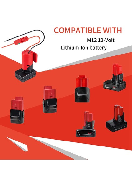 Anahtar Sigorta ve Tel Terminalleri ile 12V M12 Pil Adaptörü Pil Dönüştürücü Kiti Için Güç Tekerlek Adaptörü (Yurt Dışından) fiyatları