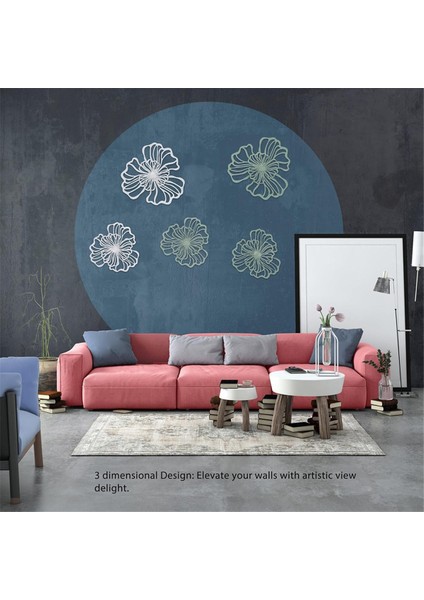 5pcs Metal Duvar Sanatı, Banyo Dekor Duvar Sanatı Altın Banyo Dekor 3D Duvar Dekor Altın Duvar Sanat Çiçek Duvar Dekor (Yurt Dışından) modelleri