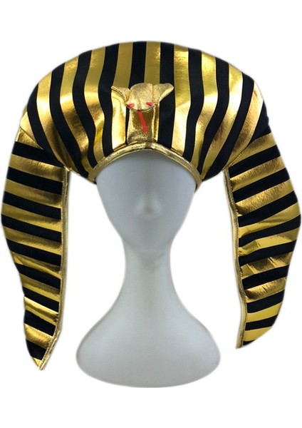 Mısır Firavun Kostüm Firavun Şapka Kral Başlığı Altın Kaplama Kobra Kralı Cadılar Bayramı Giyim Temalı Parti Malzemeleri (Yurt Dışından) modelleri