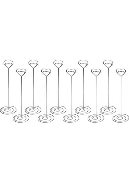10PCS 8.6 Inç Boyunda Yer Kartı Tutucular Kalp Şekli Masa Numarası Tutucu Standlar Resim Fotoğrafı Not Notu Klip (Yurt Dışından)