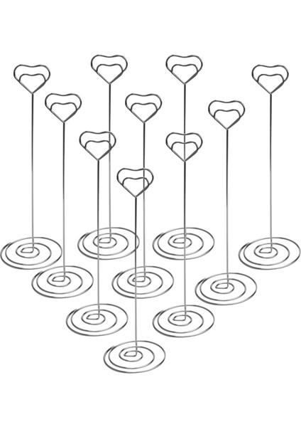 10PCS 8.6 Inç Boyunda Yer Kartı Tutucular Kalp Şekli Masa Numarası Tutucu Standlar Resim Fotoğrafı Not Notu Klip (Yurt Dışından) fiyatları