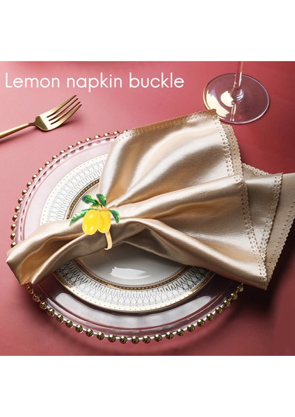 Peçete Yüzük Seti 8, Limon Düğün Peçete Tutucu Altın Peçete Tokası Masa Dekor Partileri Tatil Aile Toplantı (Yurt Dışından) fiyatları