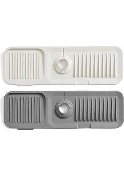 2pcs Silikon Musluk Sıçrama Pedi Banyo Mutfak Paspası Anti-Plaka Tahliye Ped Musluk Alt Su Geçirmez Kalınlaşma (Yurt Dışından)