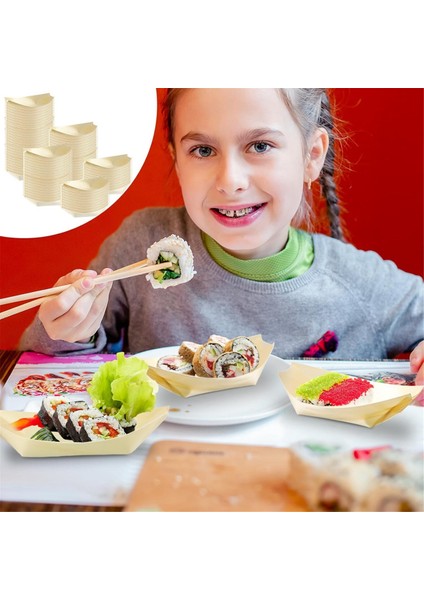 500 Pcs Tek Kullanımlık Ahşap Tekne Tabakları Bulaşıklar 4 Inç Bambu Plakalar Suşi Tekne Tek Kullanımlık Bambu Yaprak Tabağı Servis Tepsi (Yurt Dışından) fiyatları