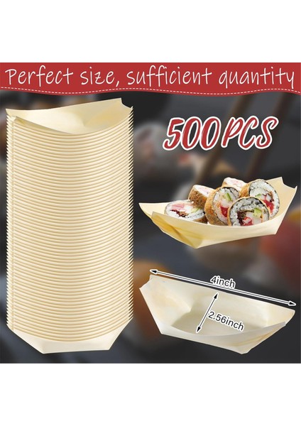 500 Pcs Tek Kullanımlık Ahşap Tekne Tabakları Bulaşıklar 4 Inç Bambu Plakalar Suşi Tekne Tek Kullanımlık Bambu Yaprak Tabağı Servis Tepsi (Yurt Dışından) modelleri