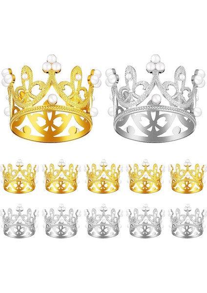 12 Adet Altın Gümüş Mini Taç Doğum Günü Pastası Topper Inci Dekor Küçük Prenses Başlık Bebek Taç Kek Dekorasyon (Yurt Dışından) indirimleri